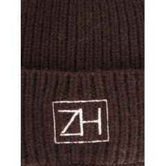 Zwillingsherz - Modell:100% Cashmere Mütze "ZH"-FB. braun