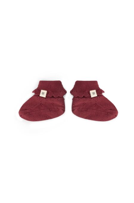 A tiny Story - baby slippers Dark red