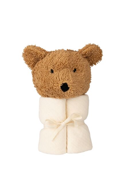 Wooly - MUSLIN COMFORTER WITH SOFT TOY - TEDDY - CARAMEL BROWN