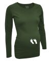 Umstandsmode Langarm-Shirt - Babyf&uuml;&szlig;chen - cool green Flex