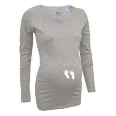 Love Rules - Langarm-Shirt LS - Babyfüße flex - grau meliert